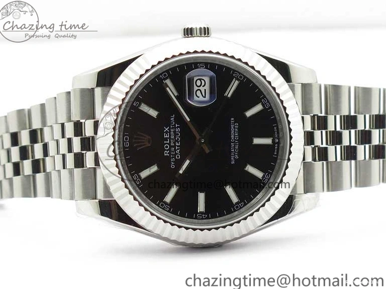 1229 DateJust 41MM 126334 904L SS VRF 1:1 Best Edition Black Dial Stick Markers on SS Jubilee Bracelet A Trendy 2901
